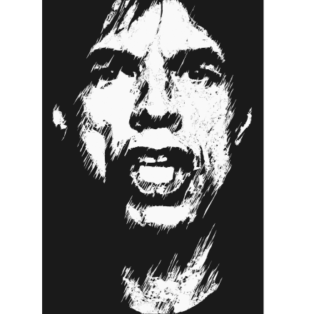 SVG File with a title Mick Jagger 