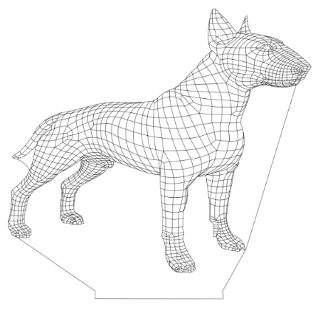 SVG File with a title bull terrier en ilusion 3D