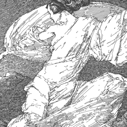 SVG File with a title Franklin Booth - A Continent is Bridged