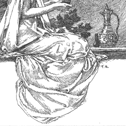 SVG File with a title Franklin Booth - Figure 1 "Glimpses of Munich Life" - 1908